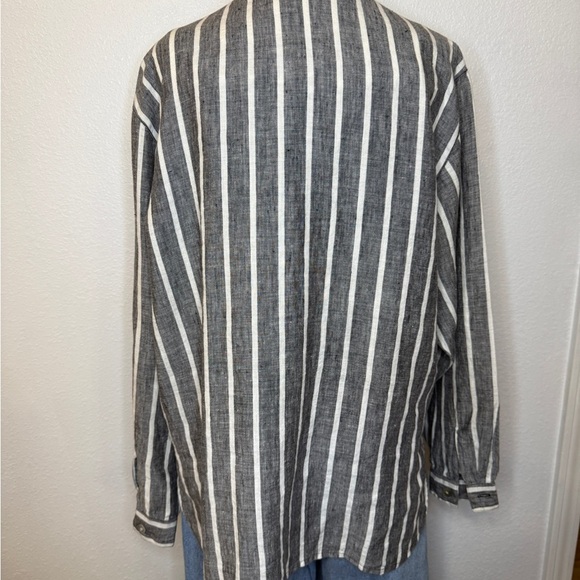 Rafaella Black and White Linen button up blouse - Picture 11 of 11